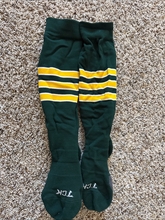 TCK Other - Kids Green Athletic Knee-High Socks with Yellow Stripe Detail
